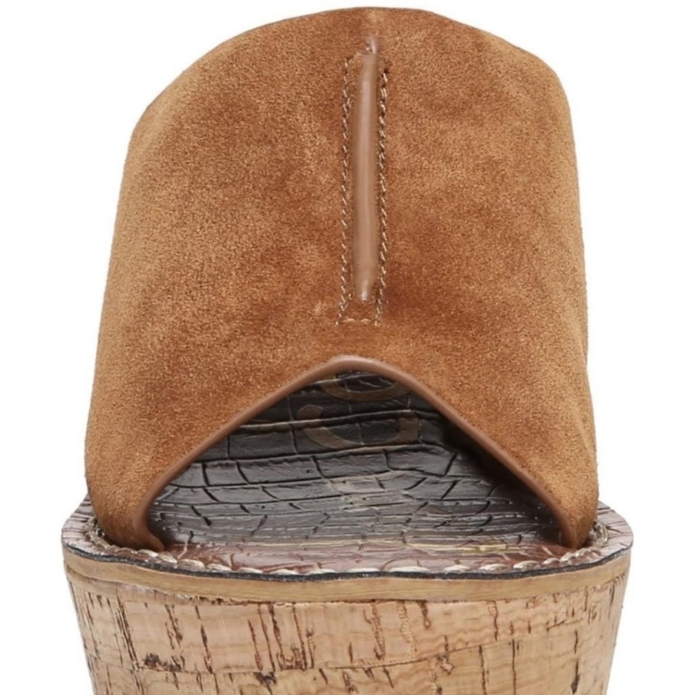 NEW SAM EDELMAN Ranger Brown Suede Platform Sandal - Picture 5 of 8